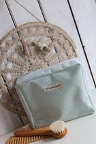 Windel- Necessaire mint-weiss gestreift