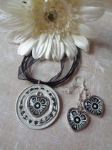 Schmuckset "Nespressokapsel Weiß-schwarz"   S - 0351