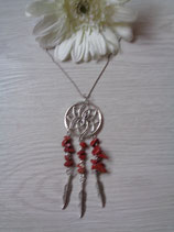 XL Kette "Traumfänger" Edelstein rot K - 0248