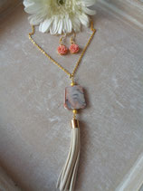 Schmuckset Quaste beige  S - 0333