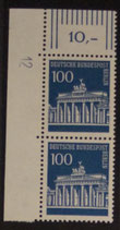Berlin  290     100 Pf Brandenburger Tor  Bogenware RMvB  ERol dP **  Dz 12