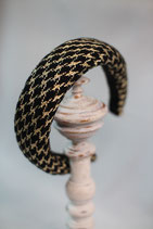 Serre-tête Tweed bombé noir et or