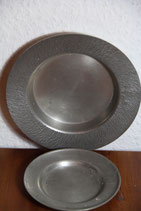 Pewter Zinnteller und kleiner Untersetzer Zinn