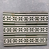 Lot de 12 Anciens Carreaux Carrelages Faience De Desvres 11cm ×11cm vert