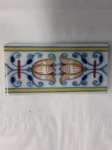 Carreau Frise  Faience de Delft Longueur 12,8 cm Largeur 6,3 cm  stock 19 carreaux référence AB22