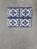 Lot de 4 Anciens Carreaux Desvres réf AB56 Faience de Desvres Longueur 11 cm Largeur 9cm