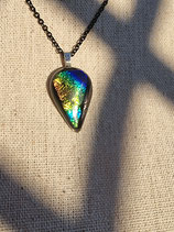Pendentif locket medaillon verre laiton argenté 35mm, médaillon transparent, création sautoir, pendentif vitrine, x1 g9217 - Un grand marché