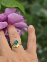 Bague "les raffinées" - feuille lagon
