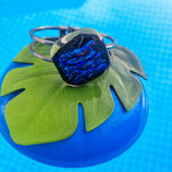 Bracelet en verre dichroïque bleu
