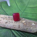 Bague verre rouge carmin