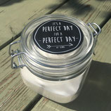 Kaars wit weckpot "It's a perfect day for a perfect day" medium