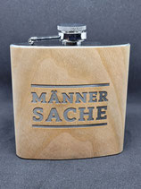 Flachmann "Männersache" mit Holz