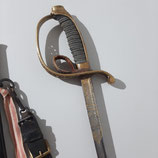 Infanterie Offiziers Säbel Hessen mit echter Damast Klinge, Ewald Cleef Solingen,  Unikat!