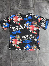 T-Shirt Sonic & Co., Schwarz, Gr. 110/116 (45)