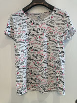 Damen T-Shirt, Weiss gemustert, Gr. M (69)
