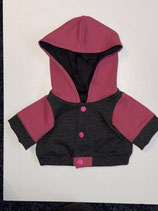 S: Sweatjacke Grau-Holunder