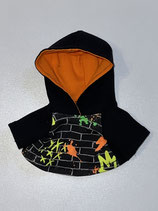 XS: Kapuzenpullover schwarz mit "Neon Graffiti Wand"
