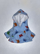 XS: Kapuzenpullover hellblau mit lustigen Krebsen