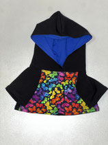 M: Kapuzenpullover schwarz mit "Neon Schmetterlingen"