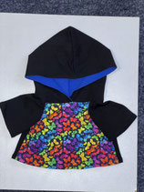 L: Kapuzenpullover schwarz mit "Neon Schmetterlingen"