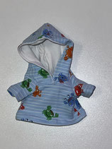 XXS: Kapuzenpullover hellblau mit lustigen Krebsen