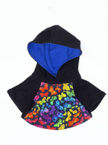 S: Kapuzenpullover schwarz mit "Neon Schmetterlingen"