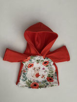G: Kapuzenpullover Rot "Maus mit Roten Blumen"