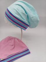 einlagige beanie mit gestr. bündchen
