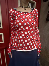 Froeken Frida Shirt Leni, rot weiß blau geblümt