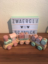 Personalisierts Holzzügli rosa