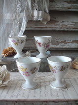 4-er Set antiker Eierbecher Porzellan Frankreich 1900