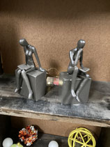 Man and Woman Reading Bookends