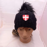 Bonnet de Savoie en laine avec pompon