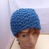 Bandeau bleu canard en laine, serre tête en laine pour le ski, cache oreille bleu, headband