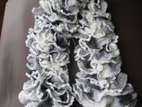 Echarpe en laine grise noire et blanche