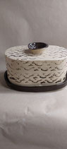 Käseglocke oval Dose für Käse oder Wurst oder Kuchen aus Keramik im Shabby Chic Stil