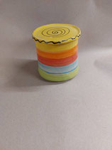 französische Wasserbutterdose für 125g Butter  Keramik Handarbeit im Design regenbogen