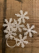 Glitzereiskristalle transparant mit Nylonfaden 4,5cm