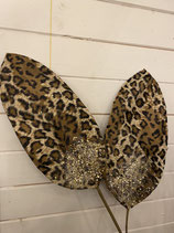 Dekoblatt Leopard verzweigt mit Glitter 30x85xm