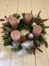 Adventskranz Pink Heaven Nordmann halb dia 25cm