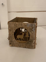 Teelicht viereckig Holz 8x8cm