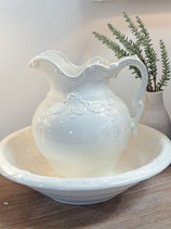 Warm White Reproduction Pitcher & Basin Set