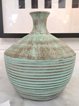 Hand Made Rustic Turquoise Ceramic Vase