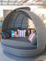 "Lotus" Large Weatherproof Grey Wicker Double Day Bed