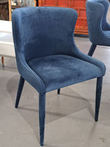 "Coco Republic" Blue Velvet Dining Chair - 8 Available