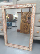BRAND NEW White Leaf Carved Timber Mirror