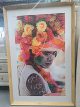 Large Glass Framed Floral Headdress Photo Print