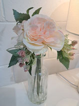 Pale Pink Floral Arrangement in Glass Vase