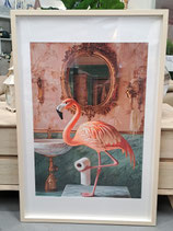 BRAND NEW Framed Pink Flamingo Print
