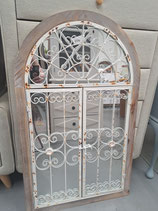 White Rustic Metal Mirror with Gates